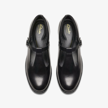 Havisham Bar Black Leather | Clarks outlet