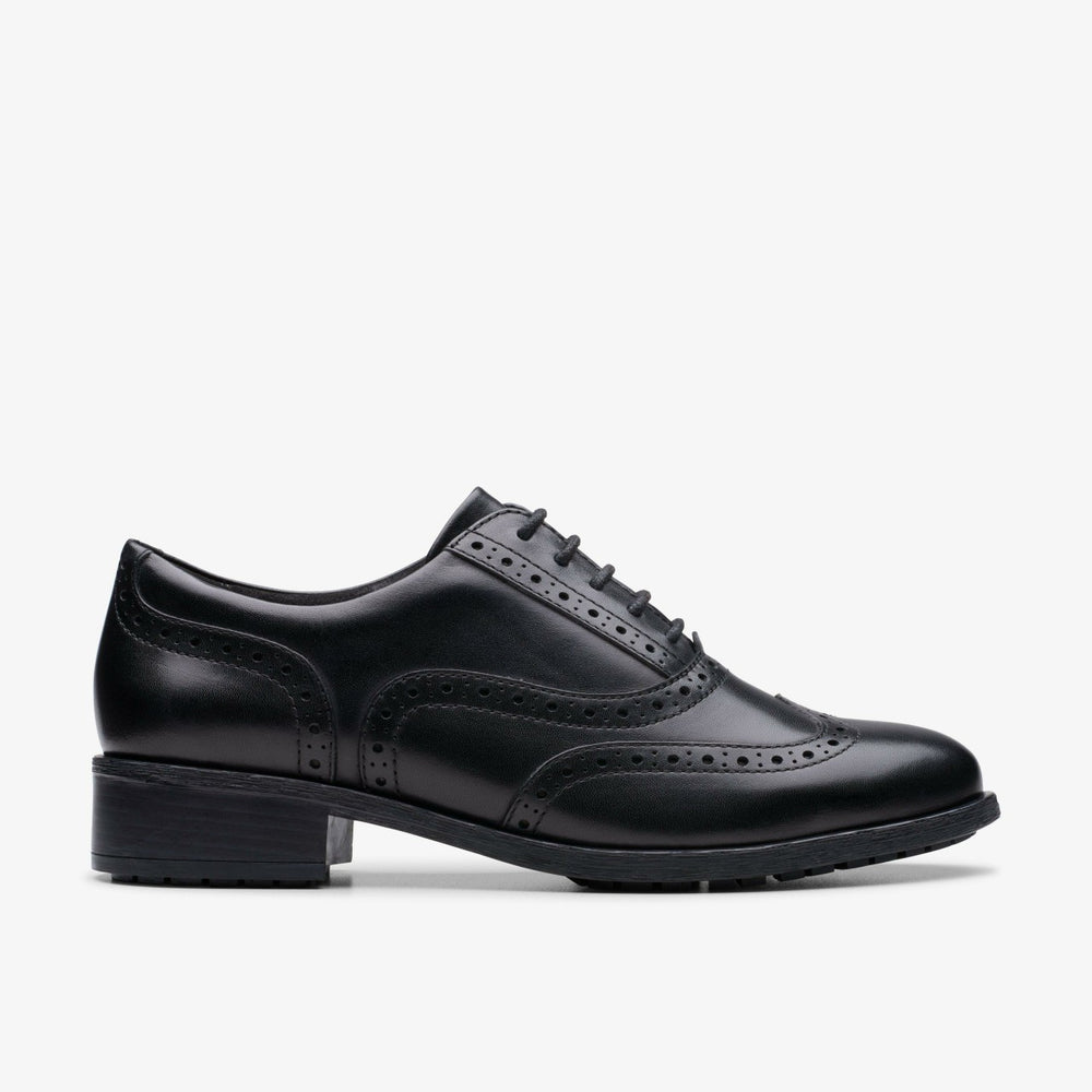 Havisham Oak Black Leather | Clarks on Sale