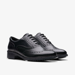 Havisham Oak Black Leather | Clarks on Sale