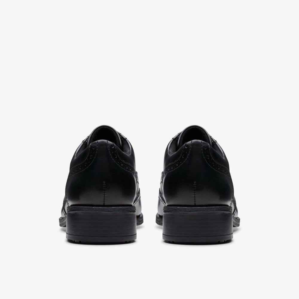 Havisham Oak Black Leather | Clarks on Sale