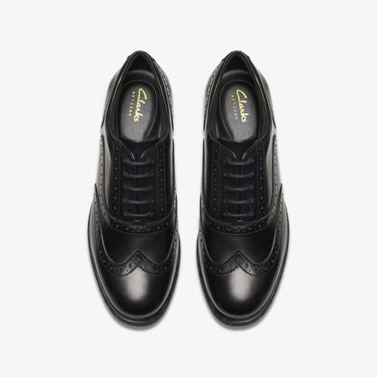 Havisham Oak Black Leather | Clarks on Sale