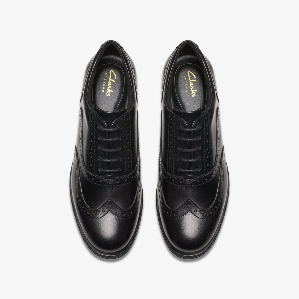 Havisham Oak Black Leather | Clarks on Sale