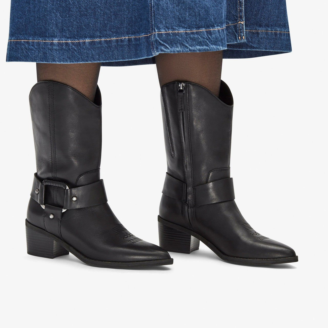 Morzine Rise Black Leather | Clarks for sale