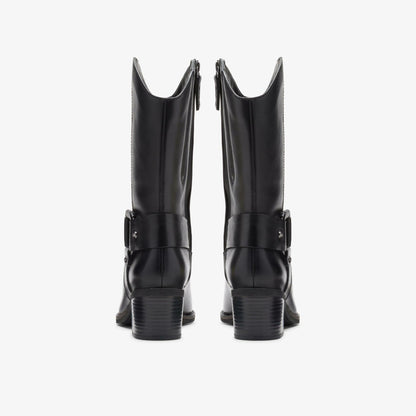 Morzine Rise Black Leather | Clarks for sale