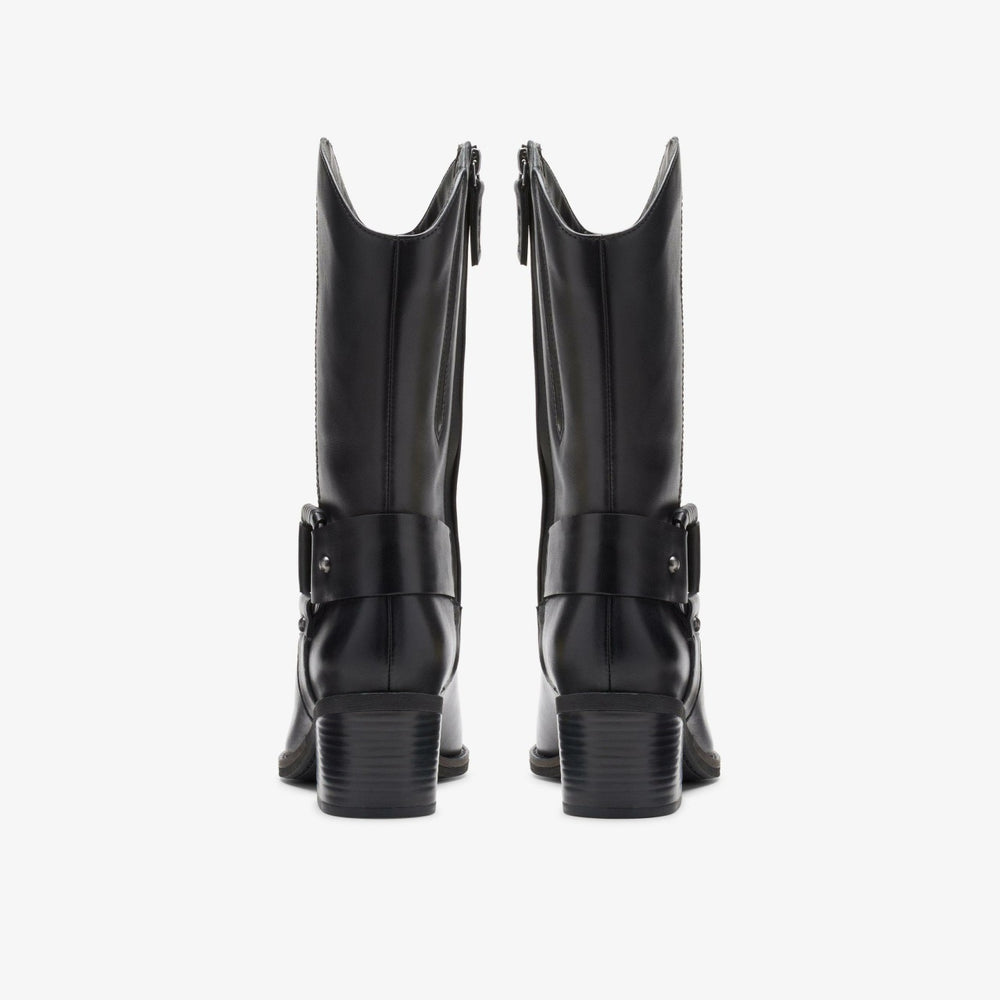 Morzine Rise Black Leather | Clarks for sale