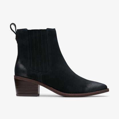 Morzine Top Ankle Boot Black Suede | Clarks discount