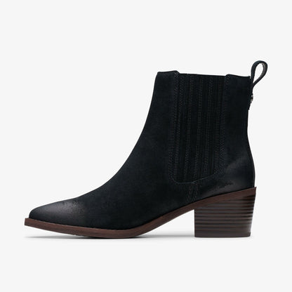 Morzine Top Ankle Boot Black Suede | Clarks discount