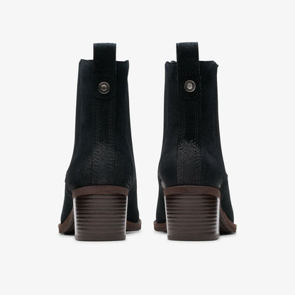 Morzine Top Ankle Boot Black Suede | Clarks discount