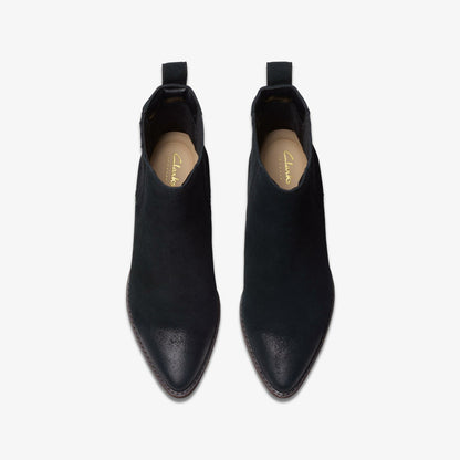 Morzine Top Ankle Boot Black Suede | Clarks discount