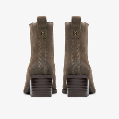Morzine Top Ankle Boot Mole Grey Suede | Clarks for sale