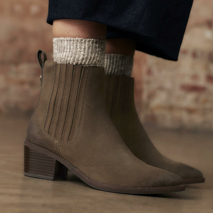 Morzine Top Ankle Boot Mole Grey Suede | Clarks for sale