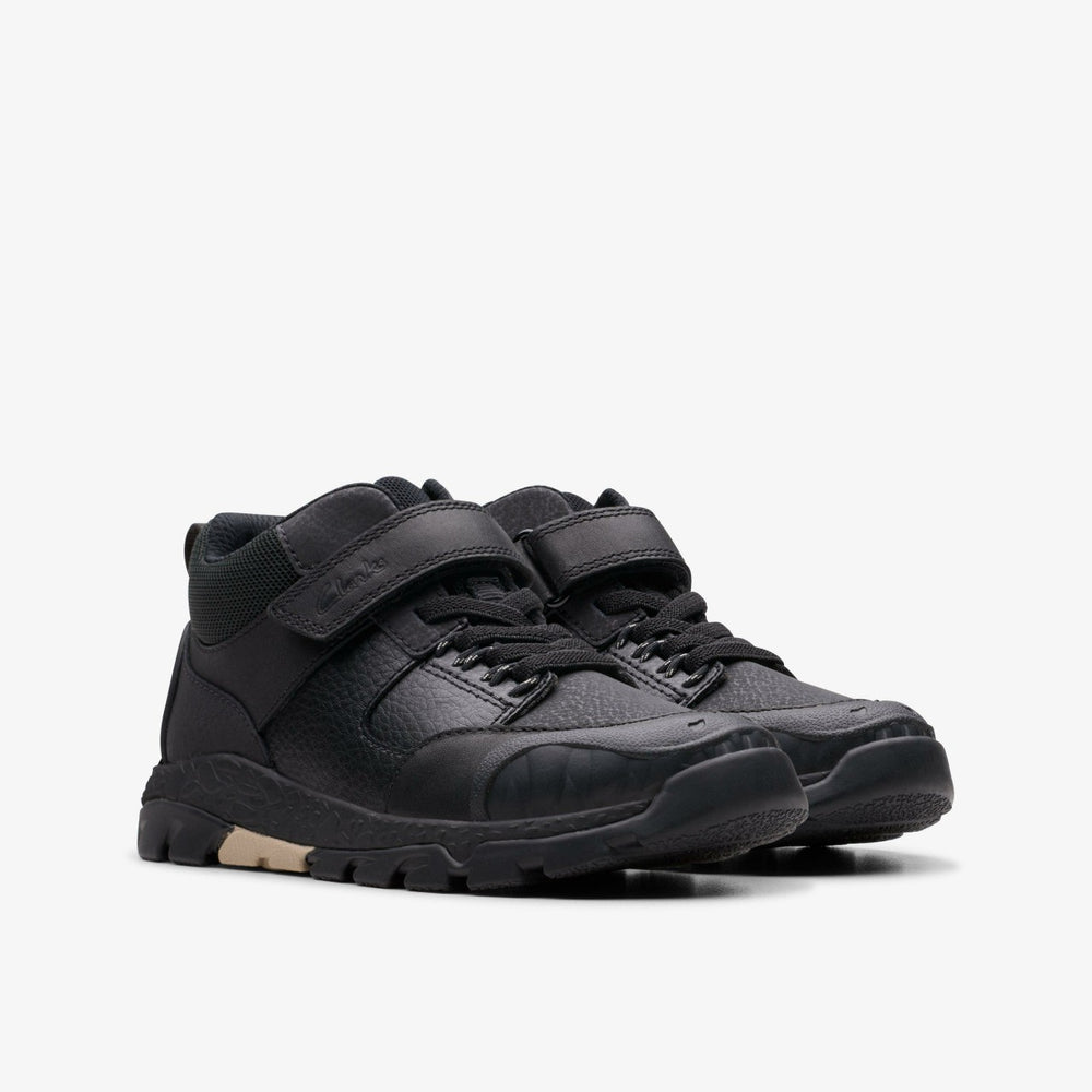 Steggy 2 Glow Kid Black Leather | Clarks discount