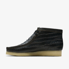 Wallabee Boot Black Crocodile Distress | Clarks for sale