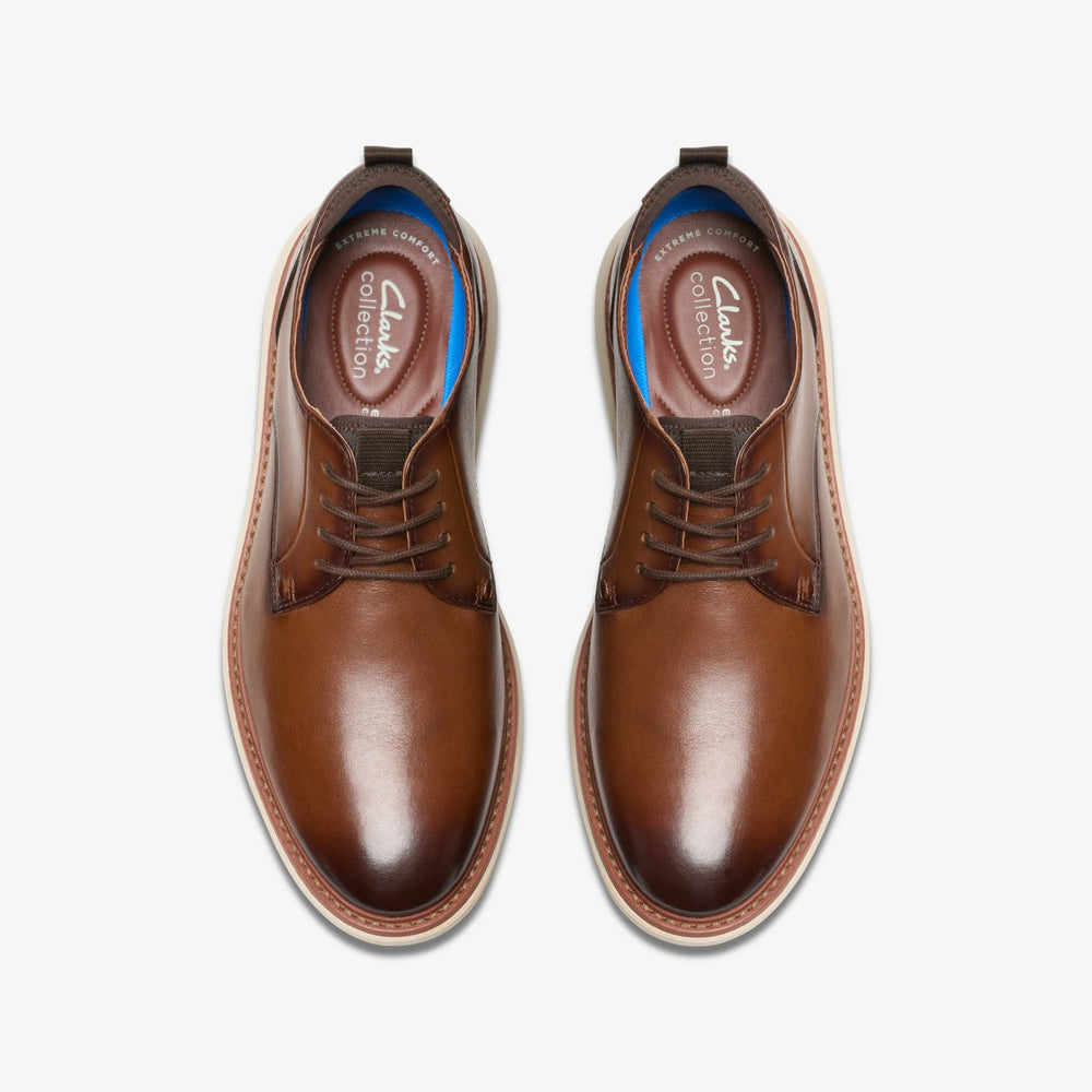 Brantin Plain Dark Tan Leather | Clarks online