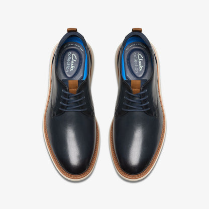 Brantin Plain Navy Leather | Clarks discount