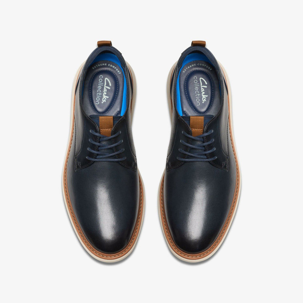 Brantin Plain Navy Leather | Clarks discount