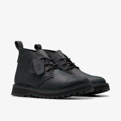 Solsbury Desert Boot Black Leather | Clarks on Sale