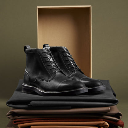 Aldwin Cap Black Leather | Clarks for sale