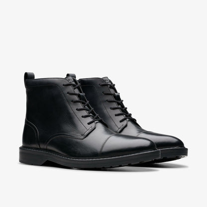 Aldwin Cap Black Leather | Clarks for sale