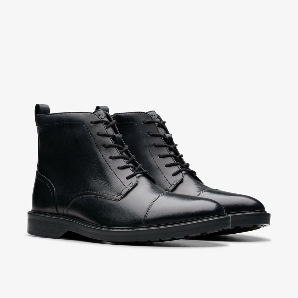 Aldwin Cap Black Leather | Clarks for sale