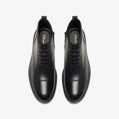 Aldwin Cap Black Leather | Clarks for sale