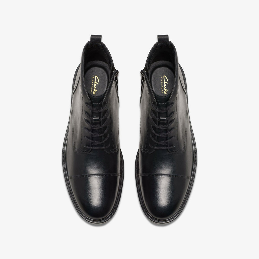 Aldwin Cap Black Leather | Clarks for sale