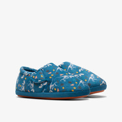 Fluffy Snug Kid Blue Print | Clarks outlet