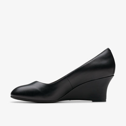 Olivette Pearl Black Leather | Clarks on Sale