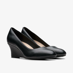 Olivette Pearl Black Leather | Clarks on Sale