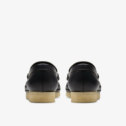 Wallabee Penny Weave Black Leather | Clarks online