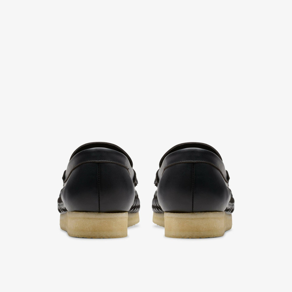 Wallabee Penny Weave Black Leather | Clarks online