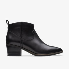 Morzine Sky Ankle Boot Black Leather | Clarks online