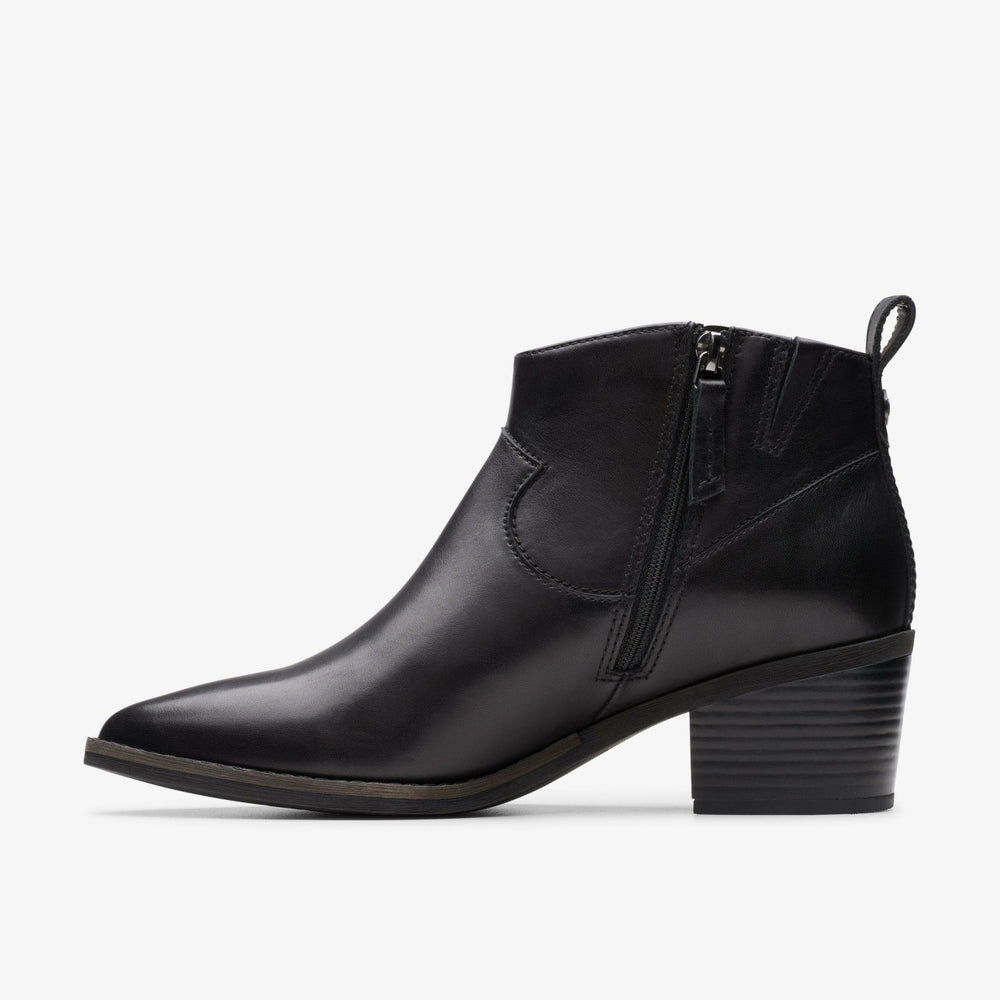 Morzine Sky Ankle Boot Black Leather | Clarks online
