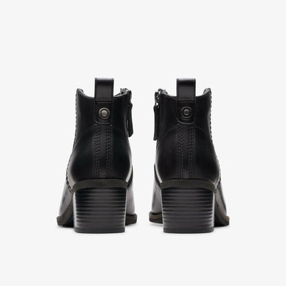 Morzine Sky Ankle Boot Black Leather | Clarks online