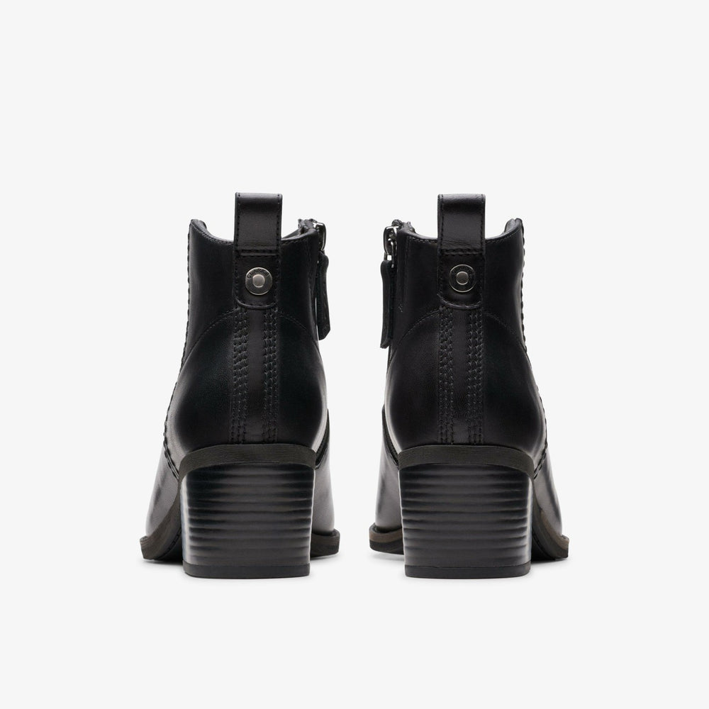 Morzine Sky Ankle Boot Black Leather | Clarks online