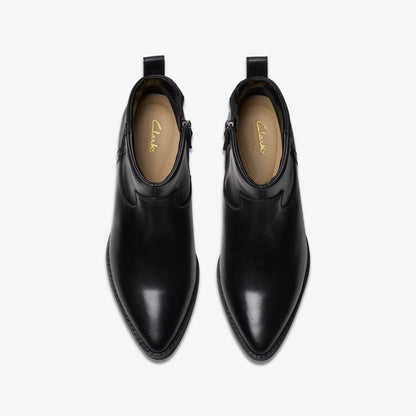 Morzine Sky Ankle Boot Black Leather | Clarks online