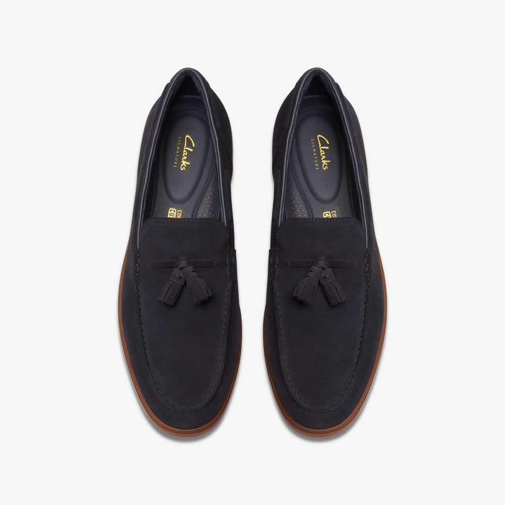 Torford Tassel Navy Suede | Clarks outlet
