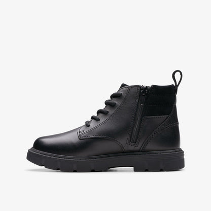 Lorcam Trail Kid Black Leather | Clarks on Sale