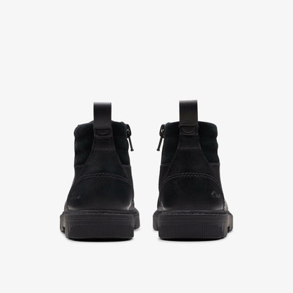 Lorcam Trail Kid Black Leather | Clarks on Sale