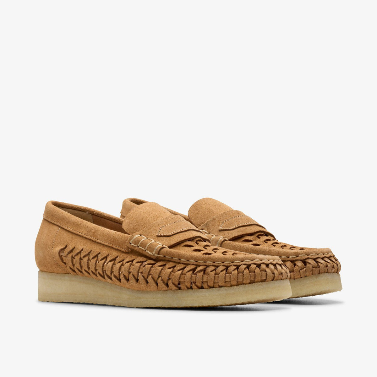 Wallabee Loafer Weave Tan Suede | Clarks outlet