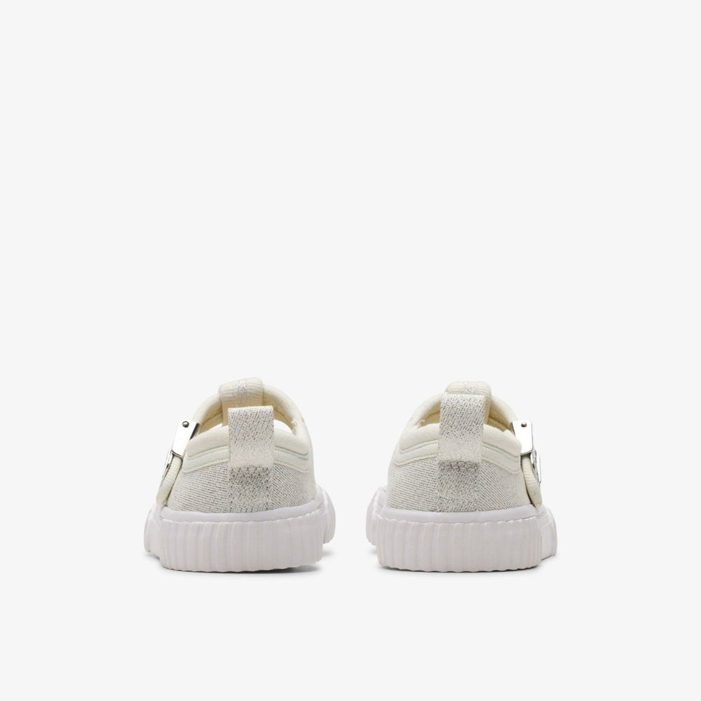 Foxing Berry Toddler Silver Fabric | Clarks discount