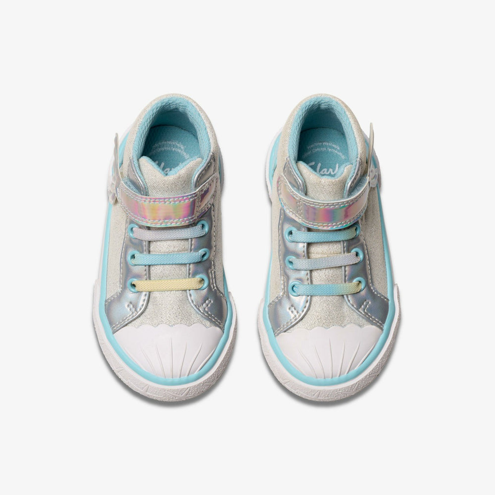 Foxing Wish Hi Toddler Silver Fabric | Clarks online