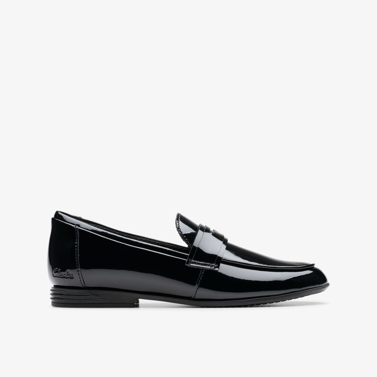 Finja Bright Older Black Patent | Clarks outlet