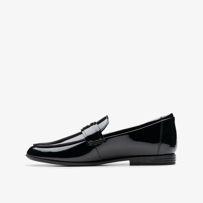 Finja Bright Older Black Patent | Clarks outlet