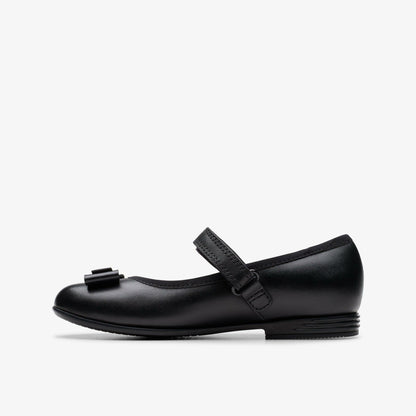 Finja Tap Kid Black Leather | Clarks on Sale