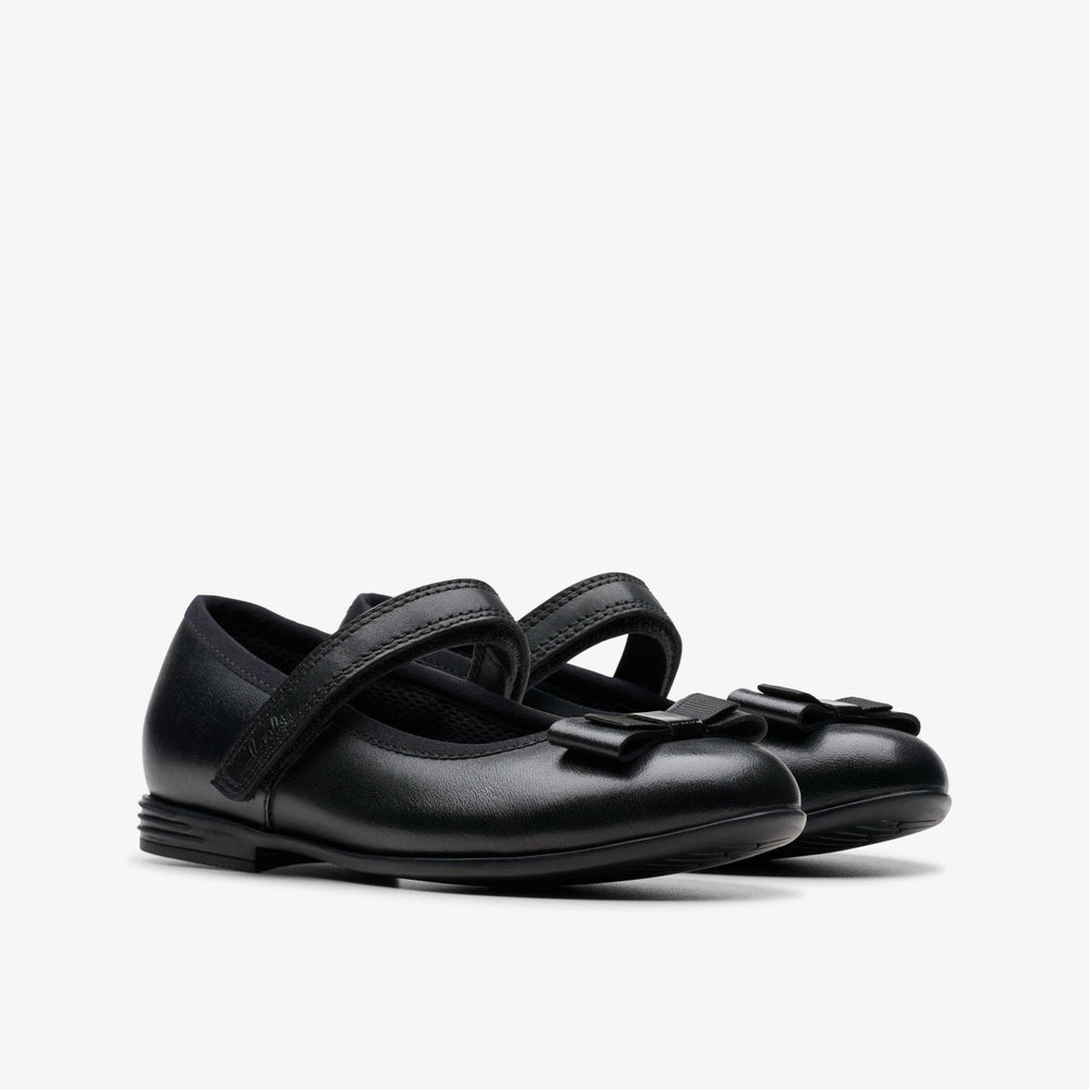 Finja Tap Kid Black Leather | Clarks on Sale
