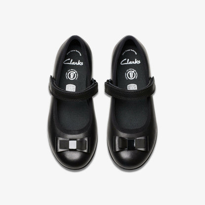 Finja Tap Kid Black Leather | Clarks on Sale