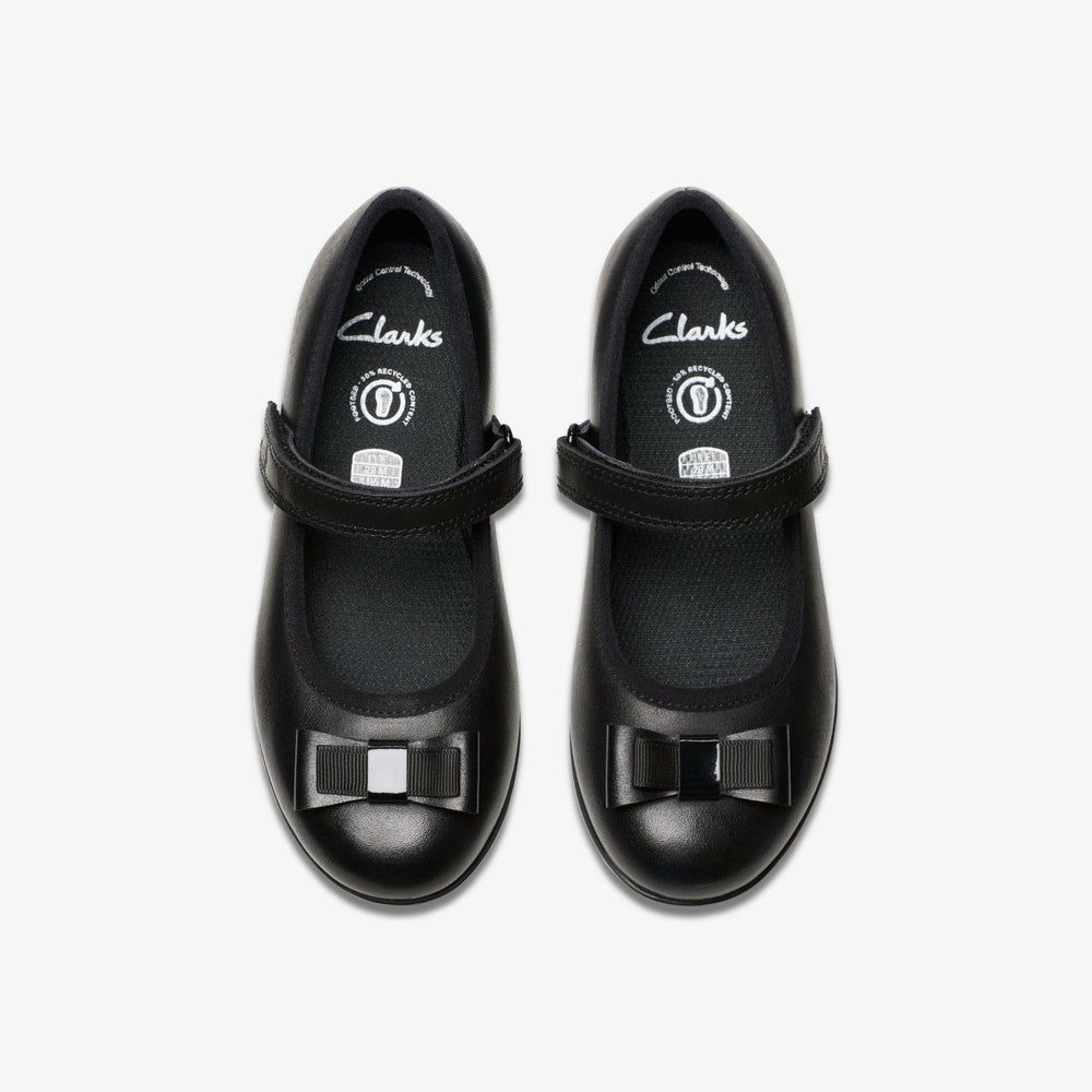 Finja Tap Kid Black Leather | Clarks on Sale