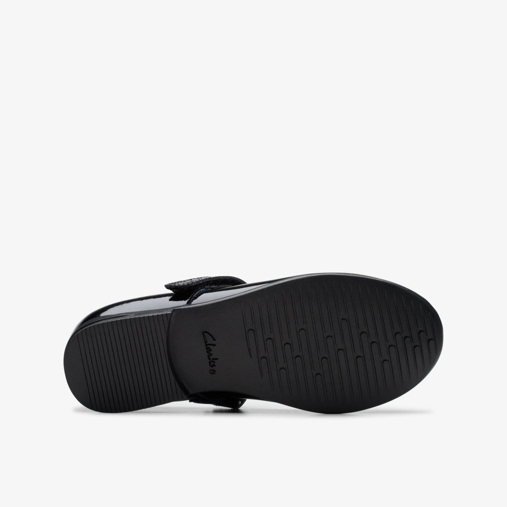 Finja Tap Kid Black Patent | Clarks for sale