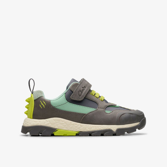 Steggy 2 Park Kid Grey/Green | Clarks on Sale